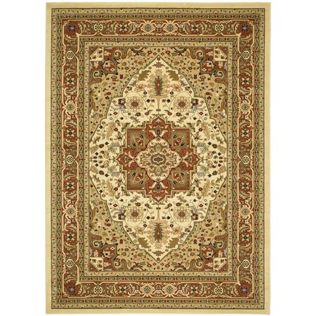 Safavieh 7 ft. - 9 in. x 9 ft. - 9 in. Lyndhurst Power Loomed 11 mm Pile Rug Large Rectangle - Ivory & Rust LNH330R-810